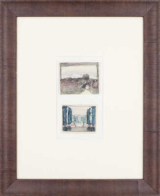 Замирайло Виктор Дмитриевич. Лот из двух эскизов, закрепленных на одном паспарту